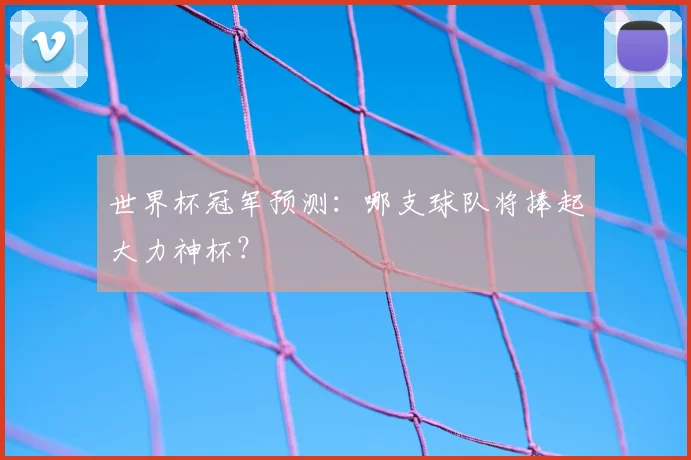 世界杯冠军预测：哪支球队将捧起大力神杯？